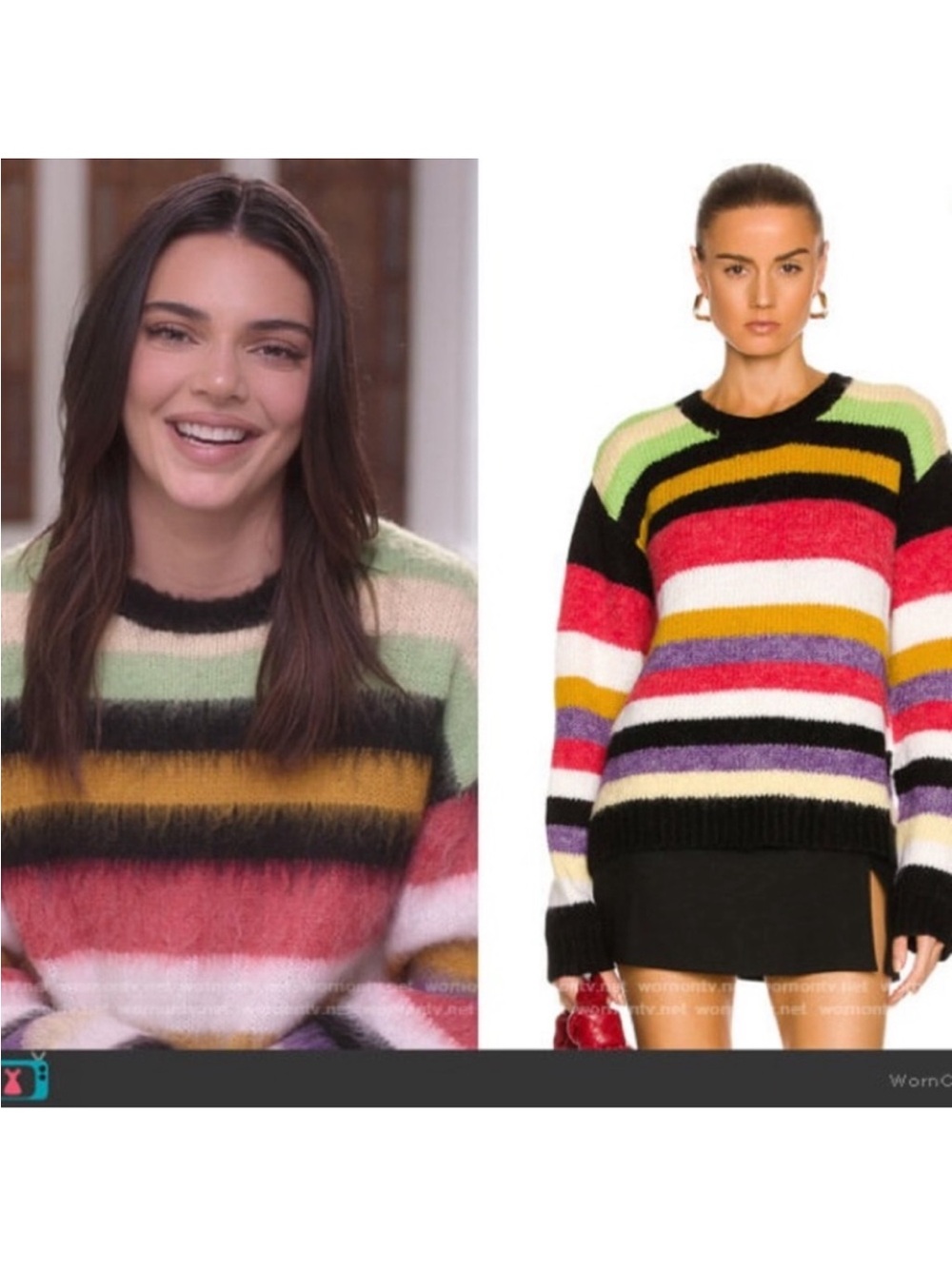 RTA Esme Sweater Striped Kendall Jenner